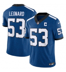 Men Indianapolis Colts 53 Shaquille Leonard Royal 2023 F U S E Indiana Nights Limited Stitched Football Jersey