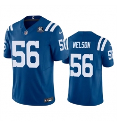 Men Indianapolis Colts 56 Quenton Nelson Blue 2023 F U S E 40th Anniversary Vapor Untouchable Stitched Football Jersey