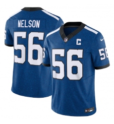 Men Indianapolis Colts 56 Quenton Nelson Royal 2023 F U S E Indiana Nights Limited Stitched Football Jersey