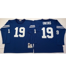 Mitchell And Ness Colts #19 Johnny Unitas blue Throwback Stitched NFL Jersey