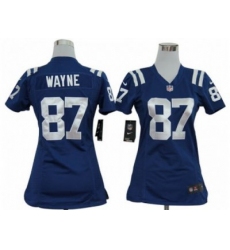 Nike Women nfl Indianapolis Colts #87 Reggie Wayne Blue jerseys