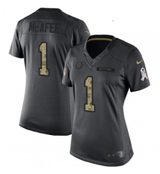 Womens Nike Indianapolis Colts 1 Pat McAfee Limited Black 2016 Salute to Service NFL Jersey