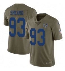 Youth Nike Colts #93 Jabaal Sheard Olive Stitched NFL Limited 2017 Salute to Service Jersey