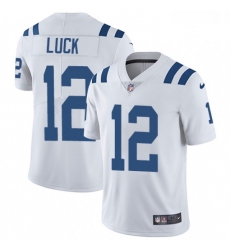 Youth Nike Indianapolis Colts 12 Andrew Luck Elite White NFL Jersey
