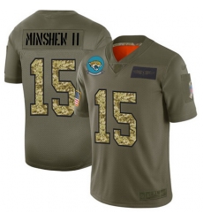 Jaguars 15 Gardner Minshew II Olive Camo Men Stitched Football Limited 2019 Salute To Service Jersey