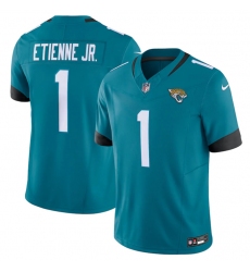 Men Jacksonville Jaguars 1 Travis Etienne Jr  Teal Vapor Untouchable Limited Stitched Jersey