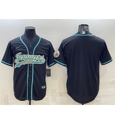 Men Jacksonville Jaguars Blank Black With Patch Cool Base Stitched Baseball Jersey