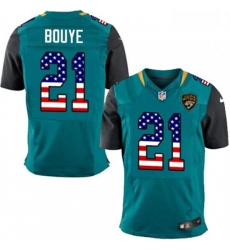 Men Nike Jacksonville Jaguars 21 AJ Bouye Elite Teal Green Home USA Flag Fashion NFL Jersey