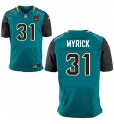 Mens Jacksonville Jaguars #31 Jalen Myrick Teal Elite Jersey