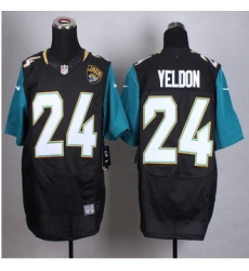 New Jacksonville Jaguars #24 T.J. Yeldon Black Alternate Men Stitched NFL Elite jersey