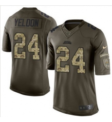 Nike Jacksonville Jaguars #24 T J  Yeldon Green Men 27s Stitched NFL Limited Salute to Service Jersey
