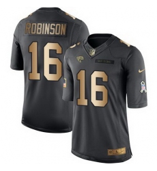 Nike Jaguars #16 Denard Robinson Black Mens Stitched NFL Limited Gold Salute To Service Jersey