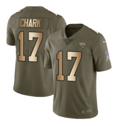 Nike Jaguars #17 DJ Chark Olive Gold Mens Stitched NFL Limited 2017 Salute To Service Jersey