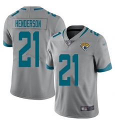 Nike Jaguars 21 C J  Henderson Silver Men Stitched NFL Limited Inverted Legend Jersey
