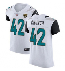 Nike Jaguars #42 Barry Church White Mens Stitched NFL Vapor Untouchable Elite Jersey