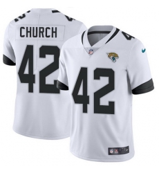Nike Jaguars #42 Barry Church White Mens Stitched NFL Vapor Untouchable Limited Jersey