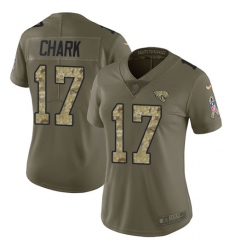 Nike Jaguars #17 DJ Chark Olive Camo Womens Stitched NFL Limited 2017 Salute to Service Jersey