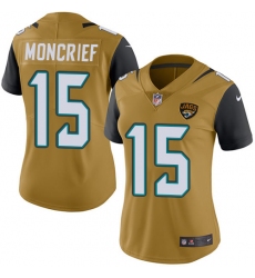 Nike Limited Womens Donte Moncrief Gold Jersey NFL #15 Jacksonville Jaguars Rush Vapor