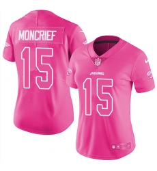 Nike Limited Womens Donte Moncrief Pink Jersey NFL #15 Jacksonville Jaguars Rush Fashion