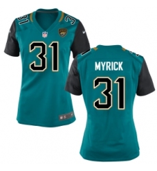 Women Jacksonville Jaguars #31 Jalen Myrick Teal Jersey