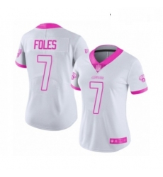 Womens Jacksonville Jaguars 7 Nick Foles Limited White Pink Rush Fashion Football Jersey