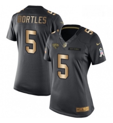 Womens Nike Jacksonville Jaguars 5 Blake Bortles Limited BlackGold Salute to Service NFL Jersey