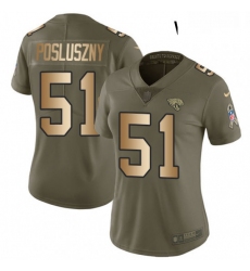 Womens Nike Jacksonville Jaguars 51 Paul Posluszny Limited OliveGold 2017 Salute to Service NFL Jersey