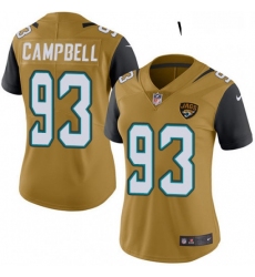 Womens Nike Jacksonville Jaguars 93 Calais Campbell Limited Gold Rush Vapor Untouchable NFL Jersey