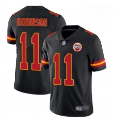 Chiefs 11 Demarcus Robinson Black Men Stitched Football Limited Rush Jersey