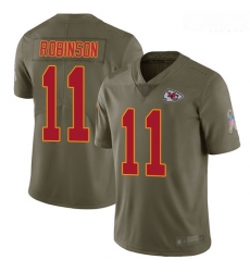 Chiefs 11 Demarcus Robinson Olive Men Stitched Football Limited 2017 Salute To Service Jersey