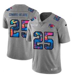 Kansas City Chiefs 25 Clyde Edwards Helaire Men Nike Multi Color 2020 NFL Crucial Catch NFL Jersey Greyheather