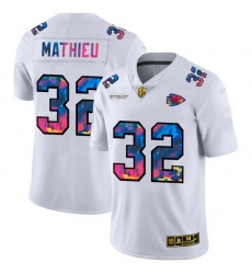 Kansas City Chiefs 32 Tyrann Mathieu Men White Nike Multi Color 2020 NFL Crucial Catch Limited NFL Jersey