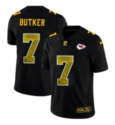 Kansas City Chiefs 7 Harrison Butker Men Black Nike Golden Sequin Vapor Limited NFL Jersey