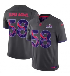 Men 58 Super Bowl LVIII Patch 2024 Anthracite F U S E  Vapor Untouchable Limited Stitched Football Jersey
