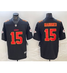 Men Kansas City Chiefs 15 Patrick Mahomes Black Vapor Untouchable Limited Stitched Football Jersey