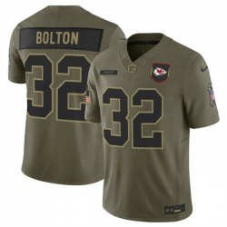 Men Kansas City Chiefs 32 Nick Bolton Olive 2025 F U S E  Salute to Service Limited Stitched Football Jersey