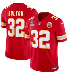 Men Kansas City Chiefs 32 Nick Bolton Red F U S E  With NKH Patch And Super Bowl LVIII Patch Vapor Untouchable Limited Stitched Football Jersey