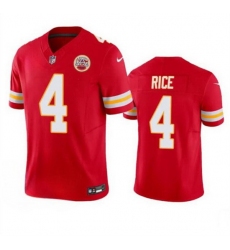 Men Kansas City Chiefs 4 Rashee Rice Red 2024 F U S E  Vapor Untouchable Limited Football Stitched Jersey