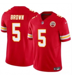 Men   Kansas City Chiefs 5 Hollywood Brown Red 2023 F U S E Vapor Untouchable Limited Stitched Football Jersey