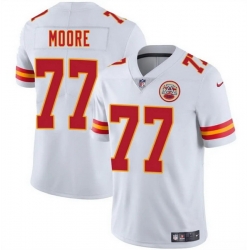 Men   Kansas City Chiefs 77 Jaylon Moore White 2025 Vapor Untouchable Limited Stitched Football Jersey