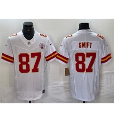 Men Kansas City Chiefs 87 Taylor Swift White F U S E  Vapor Untouchable Limited Stitched Football Jersey