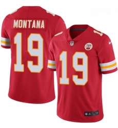 Men Nike Kansas City Chiefs 19 Joe Montana Red Team Color Vapor Untouchable Limited Player NFL Jersey