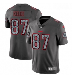 Men Nike Kansas City Chiefs 87 Travis Kelce Gray Static Vapor Untouchable Limited NFL Jersey