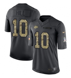 Nike Chiefs #10 Tyreek Hill Black Mens Stitched NFL Limited 2016 Salute to Service Jersey