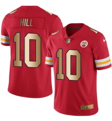 Nike Chiefs #10 Tyreek Hill Red Mens Stitched NFL Limited Gold Rush Jersey