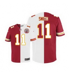 Nike Chiefs #11 Alex Smith Red White Mens Stitched NFL Elite Split Jersey