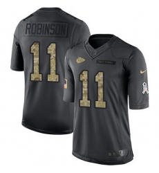 Nike Chiefs 11 Demarcus Robinson Black Men Stitched NFL Limited 2016 Salute To Service Jersey