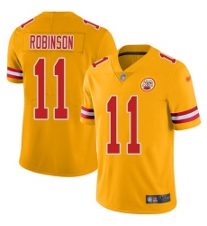 Nike Chiefs 11 Demarcus Robinson Gold Men Stitched NFL Limited Inverted Legend Jersey