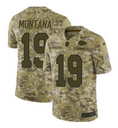 Nike Chiefs #19 Joe Montana Camo Mens Stitched NFL Limited 2018 Salute To Service Jersey