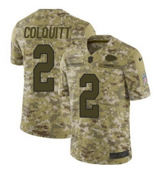 Nike Chiefs #2 Dustin Colquitt Camo Mens Stitched NFL Limited 2018 Salute To Service Jersey
